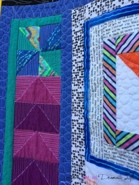 Modern Improv pinwheel and quilted geese