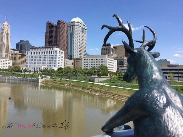 Columbus Skyline with Sculpture